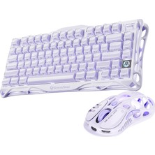 Vera Concept Store Mercury V75 Hall Effect, Rapid Trigger 8.000 Hz Kablolu Manyetik Klavye + M1 Pro 26.000 Dpı Rgb Kablosuz Mouse Oyuncu Seti, Lavender Purple