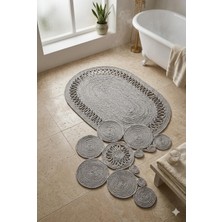 Vera Concept Store Bohem Yuvarlak Banyo Paspası ve Klozet Paspası Ikili Set Banyo Dekoru