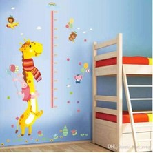 Vera Concept Store Gelişim Boy Ölçer Ölçüm Tablosu Dekor Süsleme Zürafa Tavşan Fil Aslan Çocuk Odası Ev Sticker Duvar Sticker Pvc