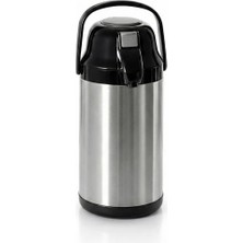 Vera Concept Store 2008-1 Çift Kat Paslanmaz Çelik Termos Çay Termosu Su Termosu 3,5lt Siyah