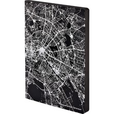 Vera Concept Store Not Defteri A5+ | Nightflight L Light – Berlin Gümüş | Noktalı | 3,5 mm Nokta Bölmeli | 176 Numaralı Sayfa | 120 G Premium Kağıt | Deri Siyah | Sürdür