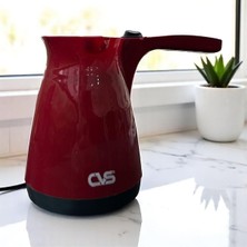Vera Concept Store Maisone Kırmızı Elektrikli Cezve 4 Fincan Kapasiteli Hızlı ve Taşma Önleyicili Türk Kahvesi Makinesi