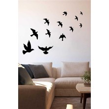 Vera Concept Store Duvar Sticker Siyah Uçan Kuş Sürüsü Yapıştırma, 795258222259