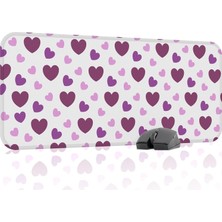 Vera Concept Store Kalp Desenli Dikişli Kenar Oyuncu Gaming Mouse Pad Kauçuk Kaymaz Taban Mousepad (V5, 70X30 Xl)