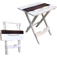Vera Concept Store Çok Amaçlı Pratik Katlanır Plastik Masa 44X38 cm Katlanır Sehpa Portatif Piknik Masası Ders Masası