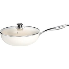 Vera Concept Store Medikal Taş Yapışmaz Wok Tava, Karbon Çelik Kapaklı ve Buharlı Pişirici Tencere Wok Düz Tabanlı Tencere Çok Katlı Kaplı Wok, Tüm Ocak Üstleri Için, In