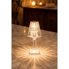 Vera Concept Store Kristal LED Masa Lambası 3 Renk Işıklı (Prizma Kristal)