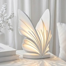 Vera Concept Store Kelebek Şekilli Dekoratif Masa Lambası, Beyaz