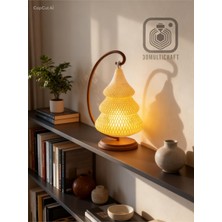 Vera Concept Store Bohem Tasarım Kavisli Dekoratif Masa Lambası - Gün Işığı Pilli Mum Hediyeli Beyaz 22 x 15