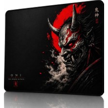 Vera Concept Store Baskılı Dijital Tasarımlı Oyuncu Mouse Pad, Kaymaz Taban, Dikişli Gaming Mouse Pad Oni 50X40 cm