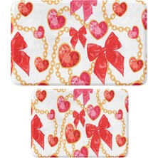 Vera Concept Store Banyo Paspası, 2li Set Banyo Halısı Kaymaz Taban, Makinede Yıkanabilir