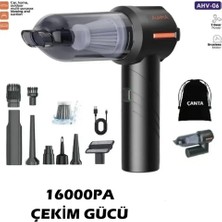 Vera Concept Store Auhma Ahv-06 16.000PA Katlanabilir 3 Kademeli Kablosuz Araç Içi Süpürge Profesyonel Ultra Çekim Güçlü Mini Araç Süpürgesi
