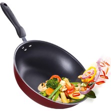 Vera Concept Store Wok Tava Paslanmaz Çelik, Kapaklı Büyük Wok Tava, Karbon Çelik Kızartma Tavası, Elektrikli, Indüksiyonlu ve Gazlı Ocaklar Için Uygun (Kapaksız) (Kapak