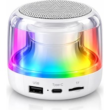 Vera Concept Store Rgb Işıklı Kablosuz Bluetooth Speaker – Usb, Type-C ve Tf Kart Destekli Taşınabilir Hoparlör