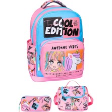 Vera Concept Store Kız Okul Çantası 3lü Set (Pembe_mavi_unicorn)