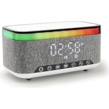Vera Concept Store Jedel Bluetooth Hoparlör Kablosuz Şarj Özellikli Masa Saati, Gece Lambası, Çalar Saat