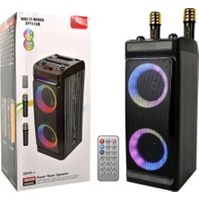 Vera Concept Store 2 Adet Kablosuz Mikrofon Karaoke 25WX2 Çift Hoparlörlü 50DB Kumanda Stereo Bt Hoparlör 245X196X500MM