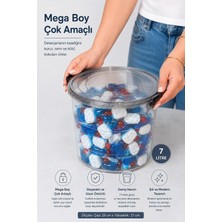 Vera Concept Store Mega Boy Deterjan Saklama Kabı – Tablet ve Toz Deterjan, Erzak, Bakliyat Seti 7 Litre