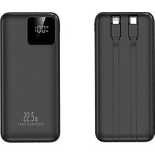 Vera Concept Store 20000MAH Powerbank, 22.5W Hızlı Şarj, Type-C ve Lightning Kablolu, Pd Taşınabilir Şarj Aleti, Siyah