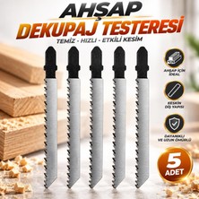 Vera Concept Store (5 Adet) Ahşap Dekupaj Bıçağı Set Ahşap Kesme Uyumlu Dayanıklı Testere Ucu Kontrollü Kesim