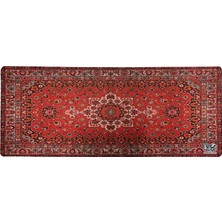 Vera Concept Store Mouse Pad, 30X70 Cm, Mavi Halı Desen Baskılı, Kaymaz Taban, Bilek Destekli, Dikişsiz Kenar, Ergonomik, Ofis ve Oyuncular Için (Kırmızı Halı)