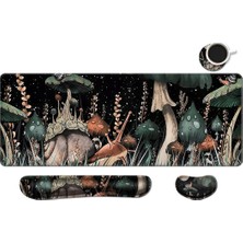 Vera Concept Store Klavye Mouse Pad Seti, Genişletilmiş Oyun Fare Altlığı+Ergonomik Klavye Bilek Desteği Hafıza Köpüğü, Kolay Yazma Ağrısı Giderme, 3 Adet Xxl Ultra Kalı
