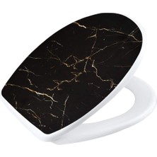 Vera Concept Store Geseus Home Siyah Granit Desen Klozet Kapağı