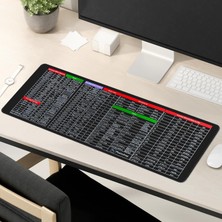 Vera Concept Store Kaymaz Taban Dikişli Mousepad Pc Kısayollar Formül Desenli Oyuncu Gaming Mouse Pad 30X70 cm