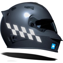 Vera Concept Store Reflektif Gri Damalı Kask Motosiklet Sticker Takımı