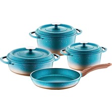 Vera Concept Store Oms 3049 Ocaliptüs 7 Parça Granit Döküm Tencere Takımı Mentol