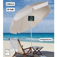 Vera Concept Store Akdeniz 2 Mt. Plaj Şemsiyesi, Eğilebilir, Katlanır, Krem