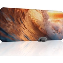 Vera Concept Store Dalgalar Oyuncu Gaming Mouse Pad Kauçuk Kaymaz Taban Mousepad (V1, 90X40 Xxl)