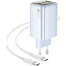 Vera Concept Store Xiaomi 11T 12 12T 13 14 13T Pro Ultra Lite ile Uyumlu 65W Hızlı Şarj Aleti, Type-C, 3 Çıkış, Beyaz, Set