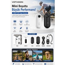 Vera Concept Store Mini Wıfı Aksiyon Kamerası 1080P Taşınabilir Vücut Kamerası Giyilebilir Video Kaydedici Siyah
