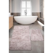 Vera Concept Store Nova Vizon 80X150 + 50X80 cm 2'li Banyo Halısı Paspas Seti, Kaymaz Taban