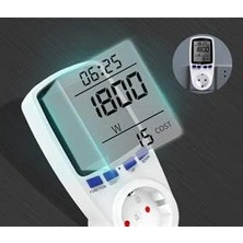 Vera Concept Store Işıklı Wattmetre Priz Tipi 16A 3680W Enerji Sarfiyat Ölçer Tüketim Ölçer