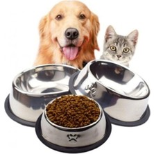 Vera Concept Store 18 cm Kedi Köpek Mama Su Kabı Paslanmaz Çelik Mama Kabı 18 cm Çelik Mama Kabı