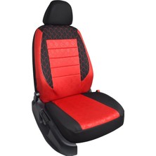 Vera Concept Store Gof Plus Serisi Universal Oto Koltuk Kılıfı Binek 2+1 Uyumlu Tam Set (Kırmızı)