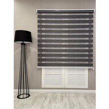 Vera Concept Store Bambu Zebra Stor Güneşlik Perde, Füme Koyu Gri, 80 x 200