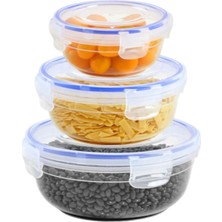 Vera Concept Store 3'lü Contalı Yuvarlak Saklama SET(400,800,1350 Ml)