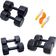 Vera Concept Store Besinistanbul Ps Spor 3 Çift Dambıl Set 5 kg + 7 kg + 9 kg + Sayaçlı Atlama Ipi Siyah