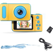 Vera Concept Store Full 1080P Çocuk Selfie Hd Kompakt Dijital Fotoğraf ve Video Şarj Edilebilir Kamera 2 Inç LCD Ekran, Video Oyunları ve Mikro USB Şarjlı (Mavi, Sd Kart