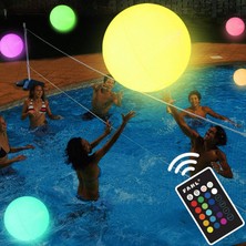 Vera Concept Store Havuz Oyuncakları - Uzaktan Kumandalı LED Plaj Topu - 16 Renk Işık ve 4 Işık Modu, 100FT Kontrol Mesafesi - Çocuklar Yetişkinler Için Açık Plaj Partis