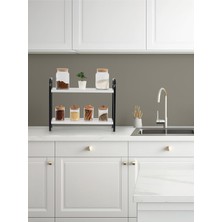 Vera Concept Store Sude Tezgah Üstü Raf Düzenleyici Mutfak Banyo Rafı Baharatlık Çok Amaçlı Dolap Ahşap Beyaz