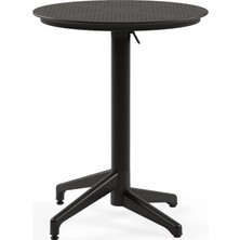Vera Concept Store Moon Katlanır Masa Ø60 cm - Bahçe, Balkon, Kafe, Restoran Için, Iç ve Dış Mekan Siyah