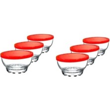 Vera Concept Store Paşabahçe Kapaklı Cam Kase, Saklama Kabı, 6'li Set, Kahvaltılık