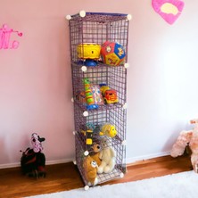 Vera Concept Store Decorelax 4 Bölmeli Tel Küp Çok Amaçlı Organizer Raf Pembe 33CM Mutfak, Oyuncak, Kiler, Depolama Rafı