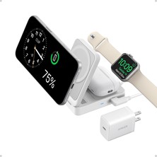 Vera Concept Store Maggo 3in1 Kablosuz Katlanır Şarj B25M8, Beyaz