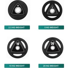 Vera Concept Store Profesyoneller Için 100KG Olimpik Kauçuk Kaplı Dökme Demir Ağırlık Plakası Ticari Sınıf Set