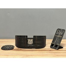 Vera Concept Store Ahşap Masaüstü Kalemlik | Kalemlik Ahşap 3 Bölmeli Kavisli Kalemlik | Ahşap 3 Bölmeli Kalemlik (Ahşap Rebab)